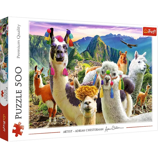 trefl-premium-plus-lamas-puzzle-500-pi-ces-montagne image 1