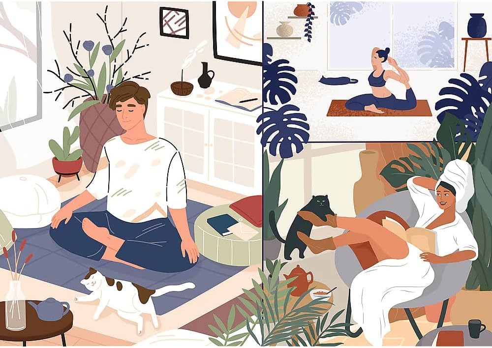 trefl-prime-uft-yoga-cats-coffee-puzzle-1000-pi-ces-d-tente image 2