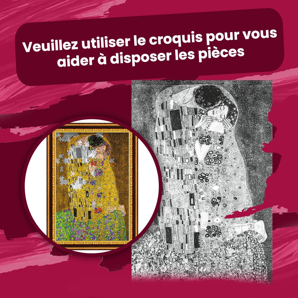 trefl-red-le-baiser-klimt-puzzle-500-pi-ces-art image 4