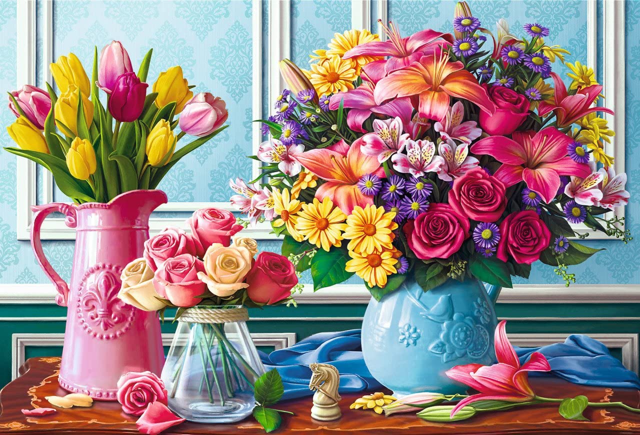 trefl-red-fleurs-en-vases-puzzle-1500-pi-ces-premium image 2