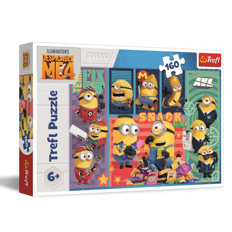 trefl-red-moi-moche-et-m-chant-4-puzzle-160-pi-ces-minions-6-ans image 1