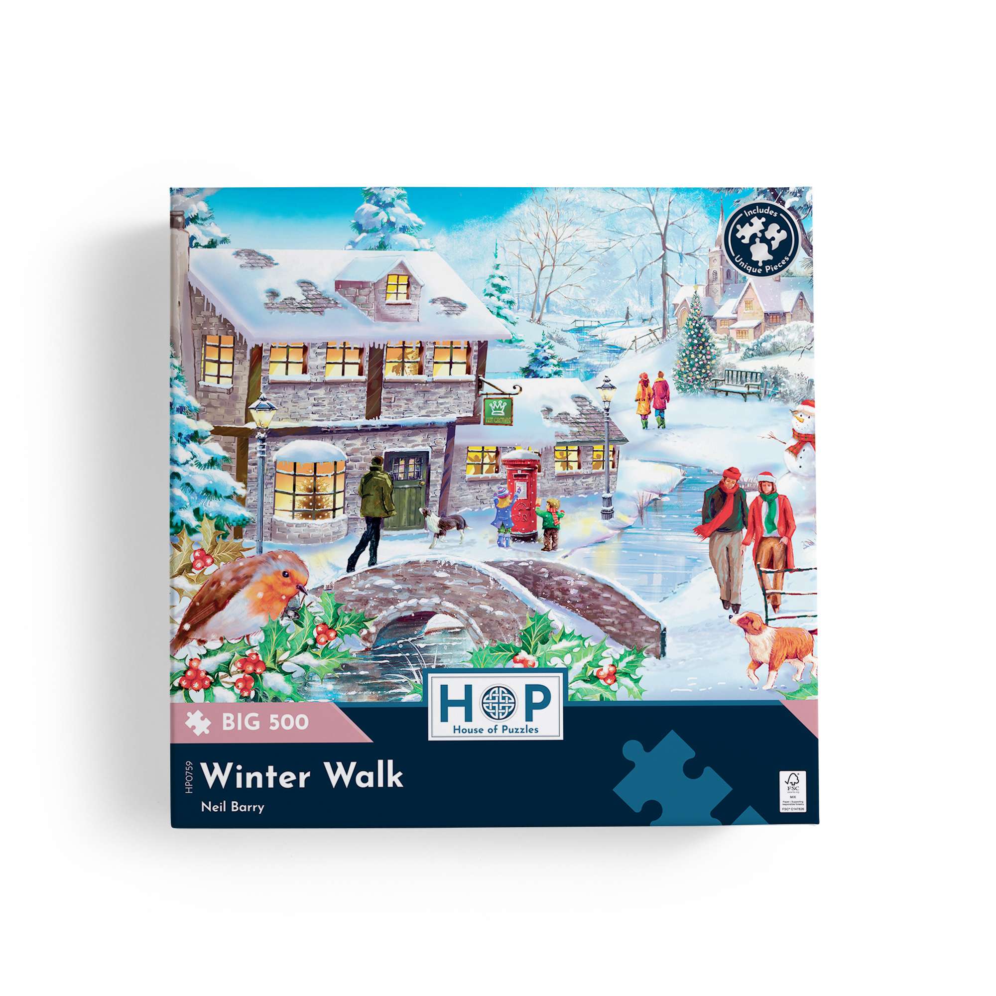 house-of-puzzles-winter-walk-big-500-puzzle-hiver image 3