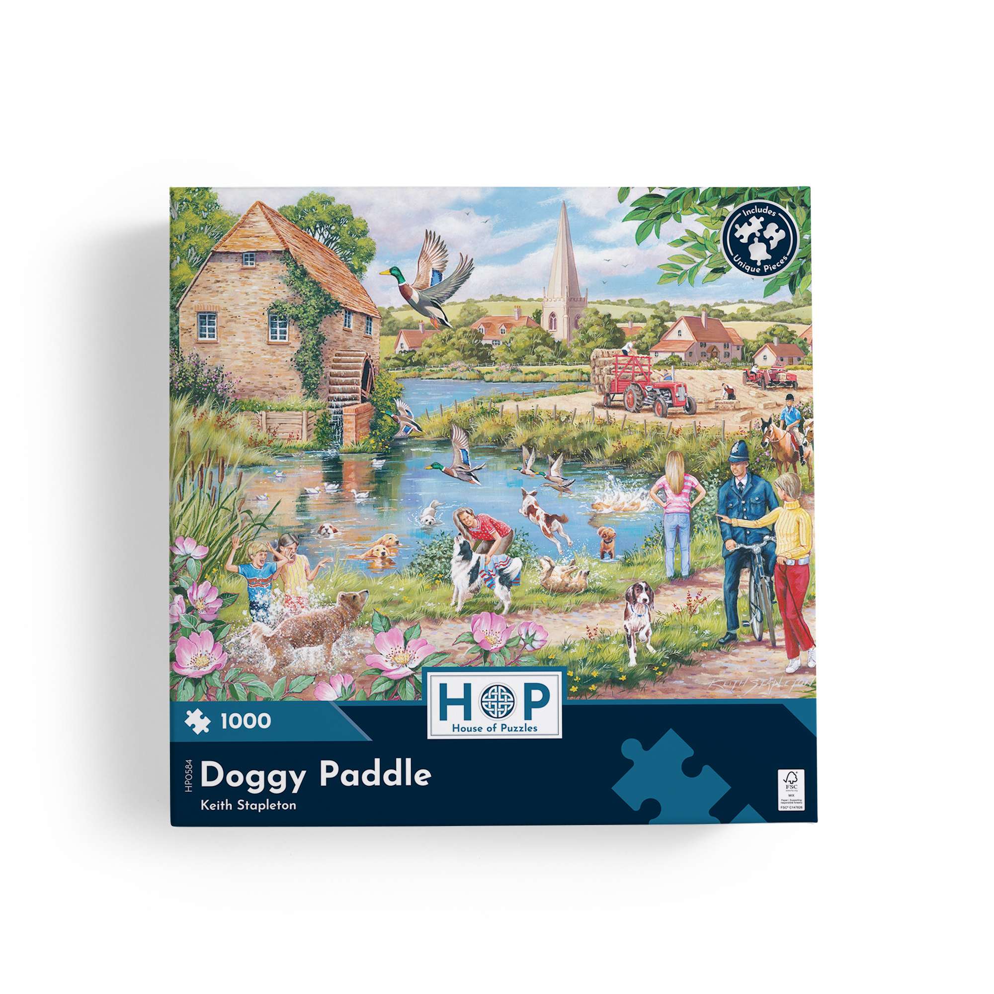 house-of-puzzles-doggy-paddle-puzzle-1000-pi-ces-chiens-keith-stapleton image 4