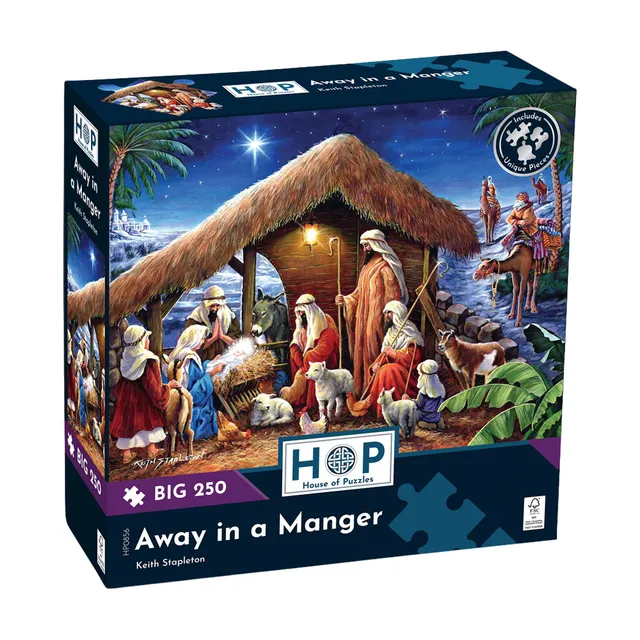 house-of-puzzles-away-in-a-manger-puzzle-250-no-l-xl image 1