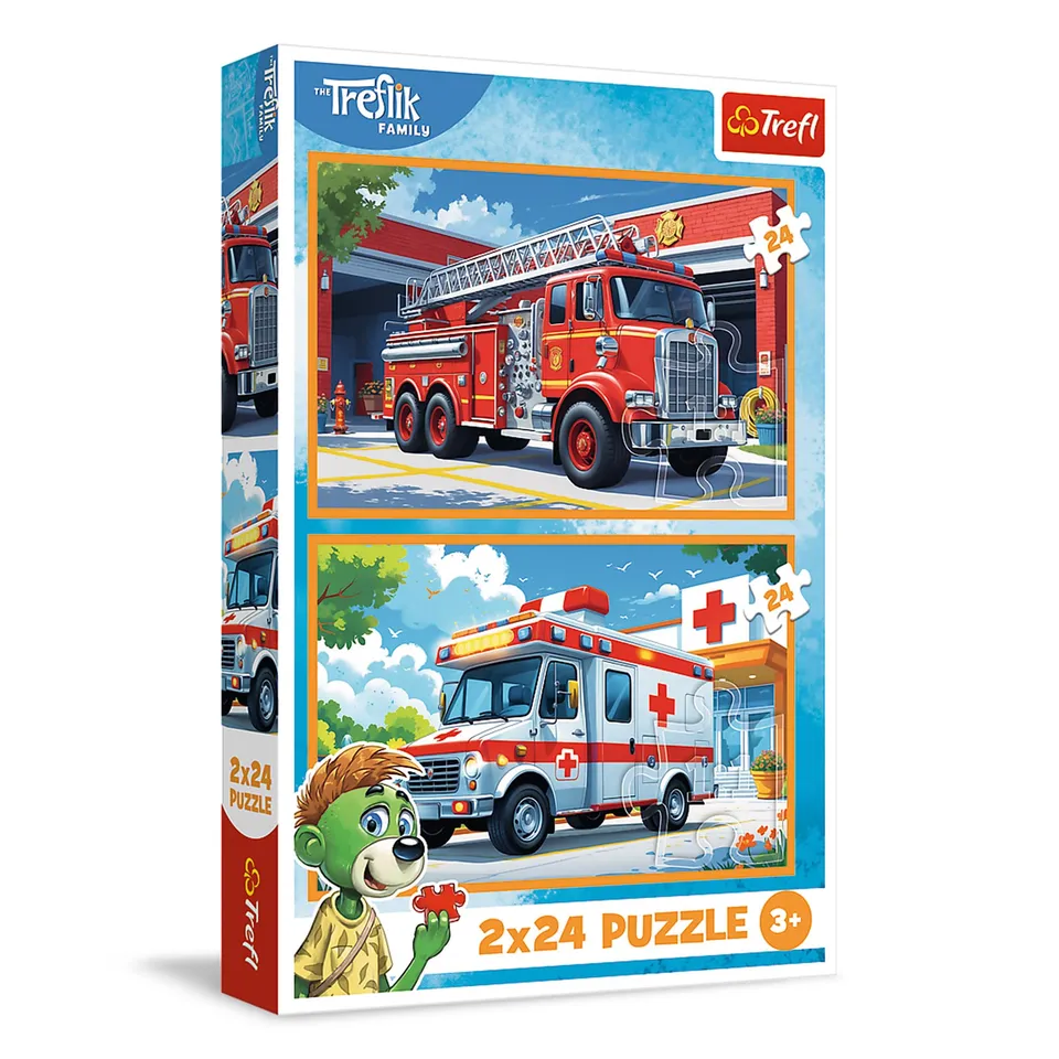 trefl-treflik-family-puzzle-2-en-1-pompiers-2x24-pi-ces image 1