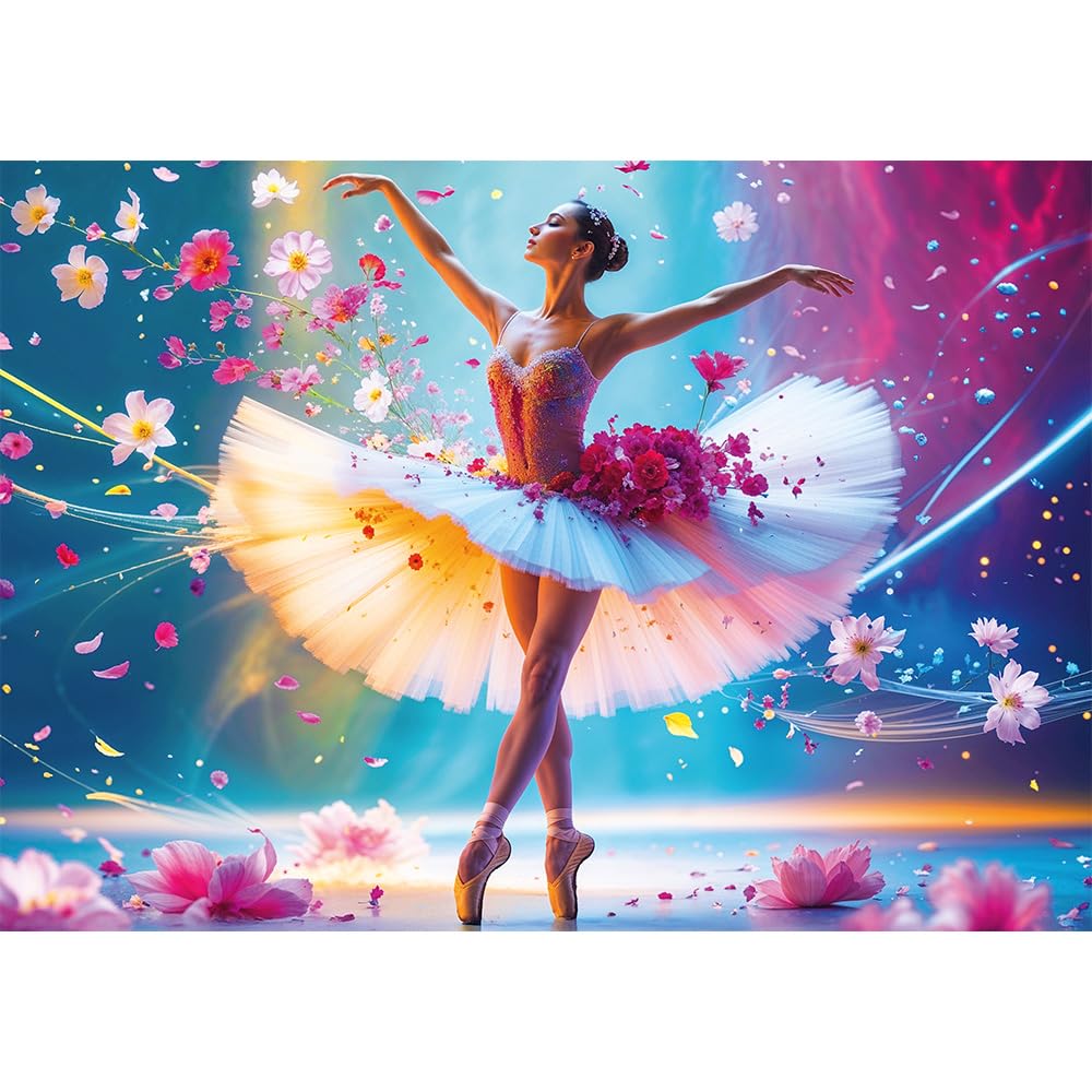 trefl-red-puzzle-1000-pi-ces-ballerine-dansante-floral image 2