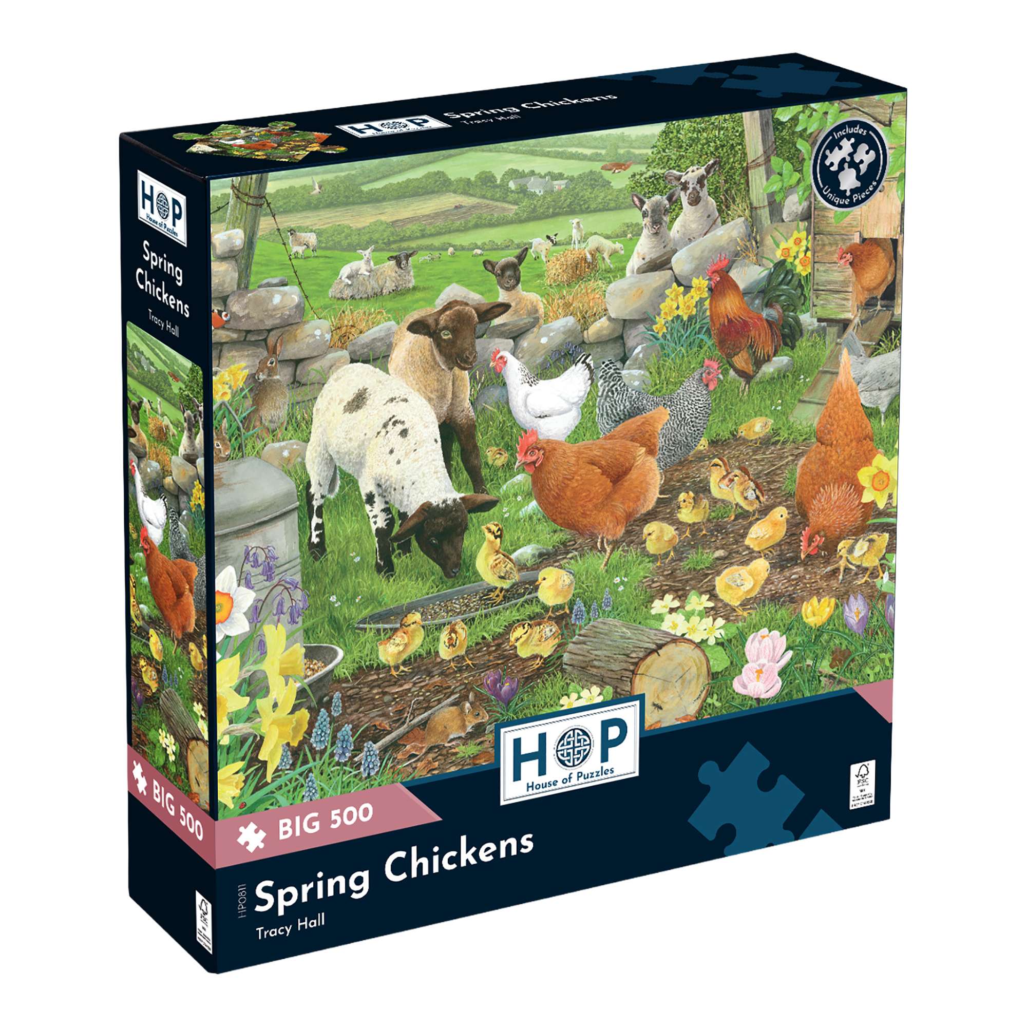 house-of-puzzles-spring-chickens-big-500-puzzle-ferme-500 image 1