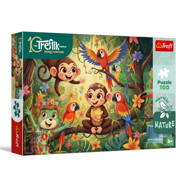trefl-treflik-family-singes-et-amis-puzzle-100-pi-ces-5-ans image 1