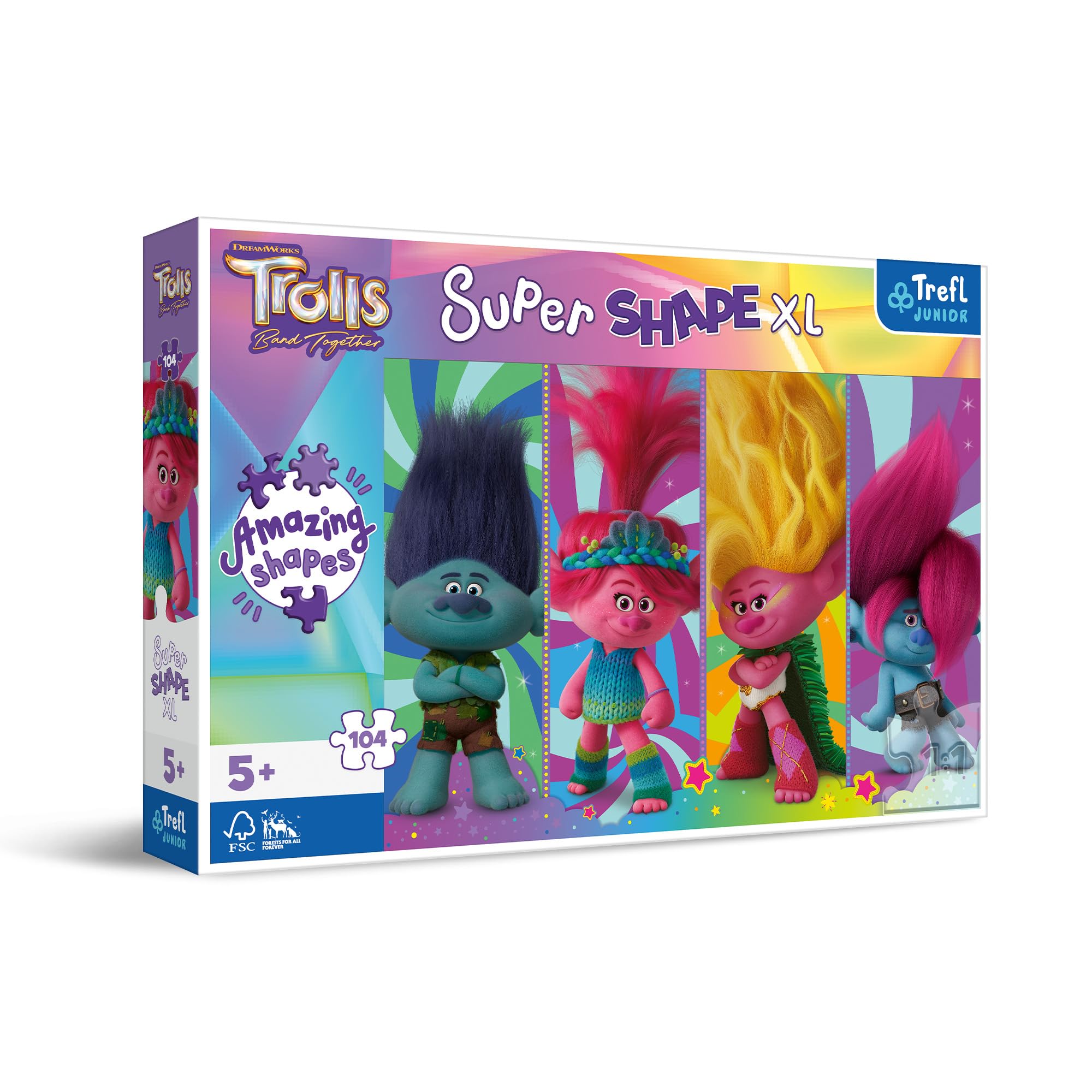 trefl-junior-trolls-puzzle-104-xxl-super-shape-5-ans image 1