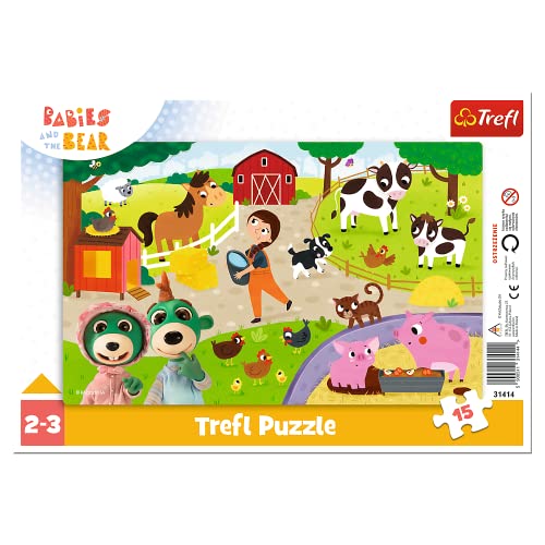 trefl-red-babies-and-the-bear-puzzle-cadre-15-pi-ces-ferme image 7