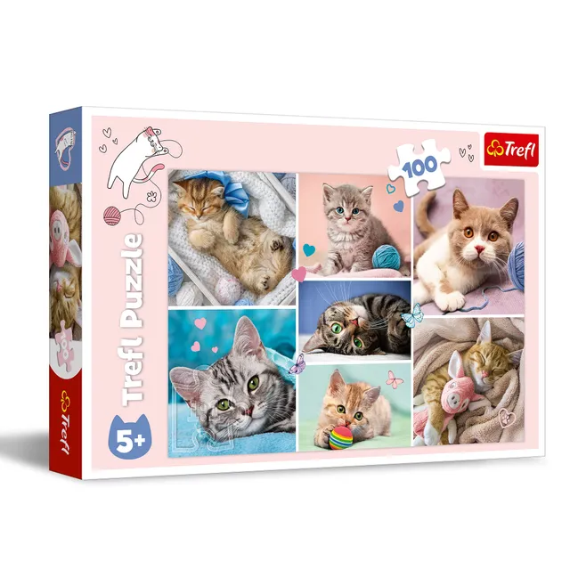 trefl-red-100-pi-ces-puzzle-enfant-monde-des-chats-5-ans image 1