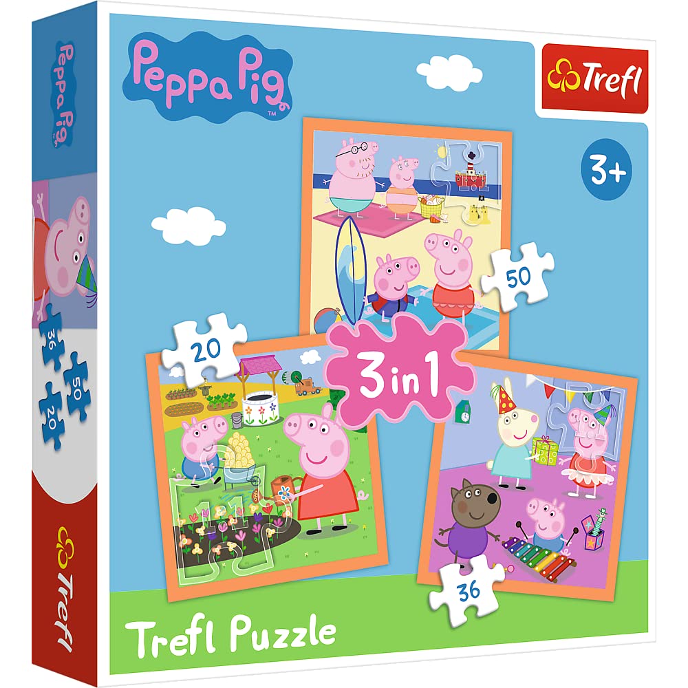 trefl-red-peppa-pig-puzzle-3-sets-20-50-pi-ces image 1