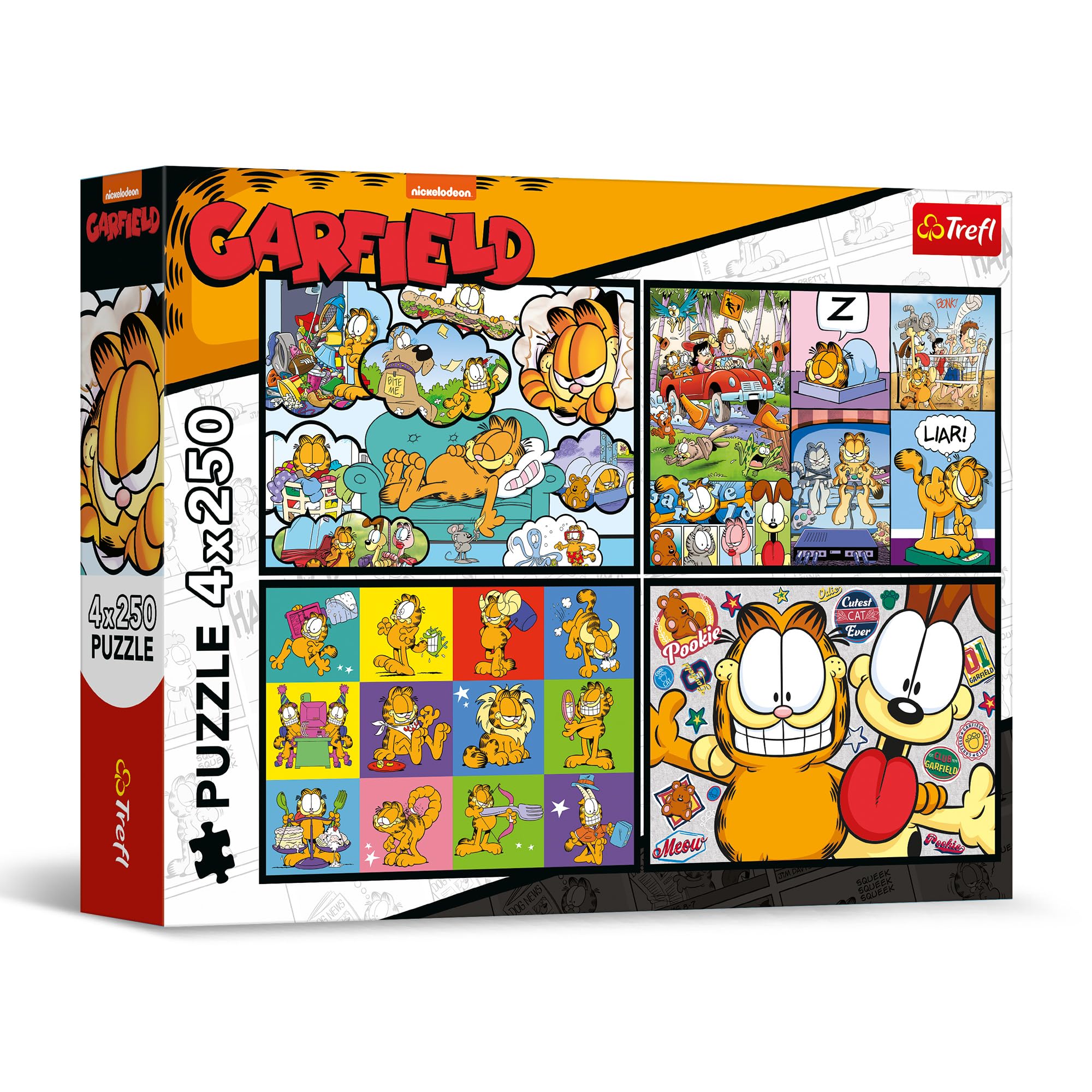 trefl-red-garfield-puzzle-4-x-250-pi-ces-adolescents image 1
