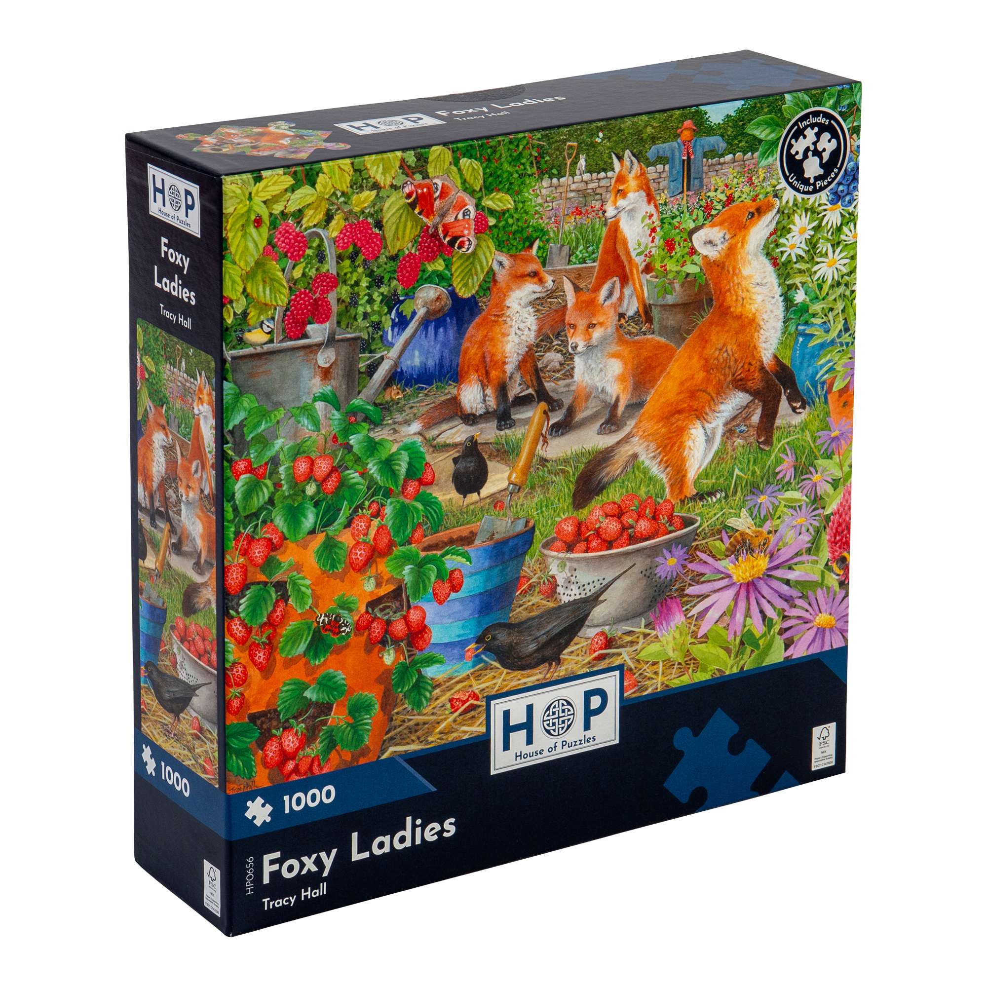house-of-puzzles-foxy-ladies-1000-puzzle-1000-pi-ces-renards-jardin image 1