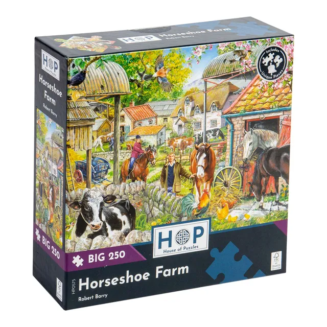 house-of-puzzles-big-250-puzzle-250-pi-ces-horseshoe-farm-ferme-enfants image 1
