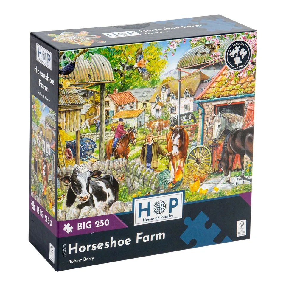 house-of-puzzles-big-250-puzzle-250-pi-ces-horseshoe-farm-ferme-enfants image 1