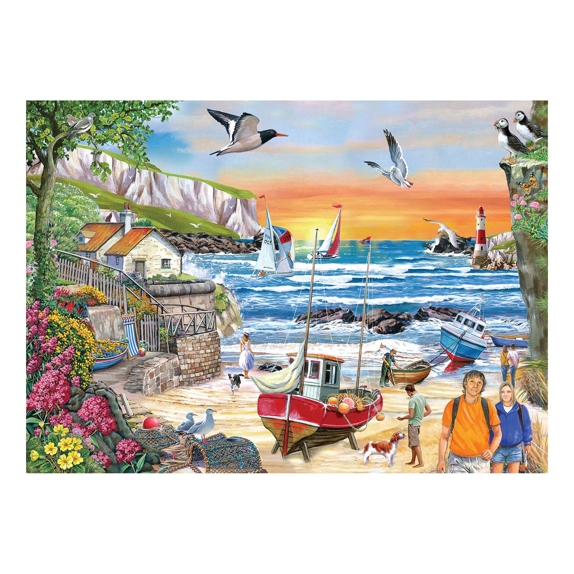 house-of-puzzles-seaside-sunset-big-250-puzzle-250-pi-ces-coucher-de-soleil image 2