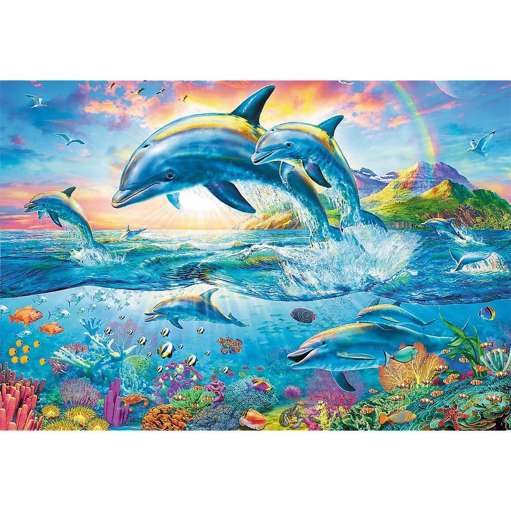 trefl-premium-plus-puzzle-1500-pieces-famille-dauphins image 2