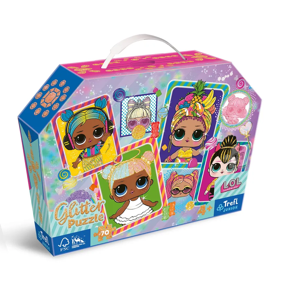 trefl-junior-glitter-70-puzzle-enfant-princesses-disney-paillettes image 1
