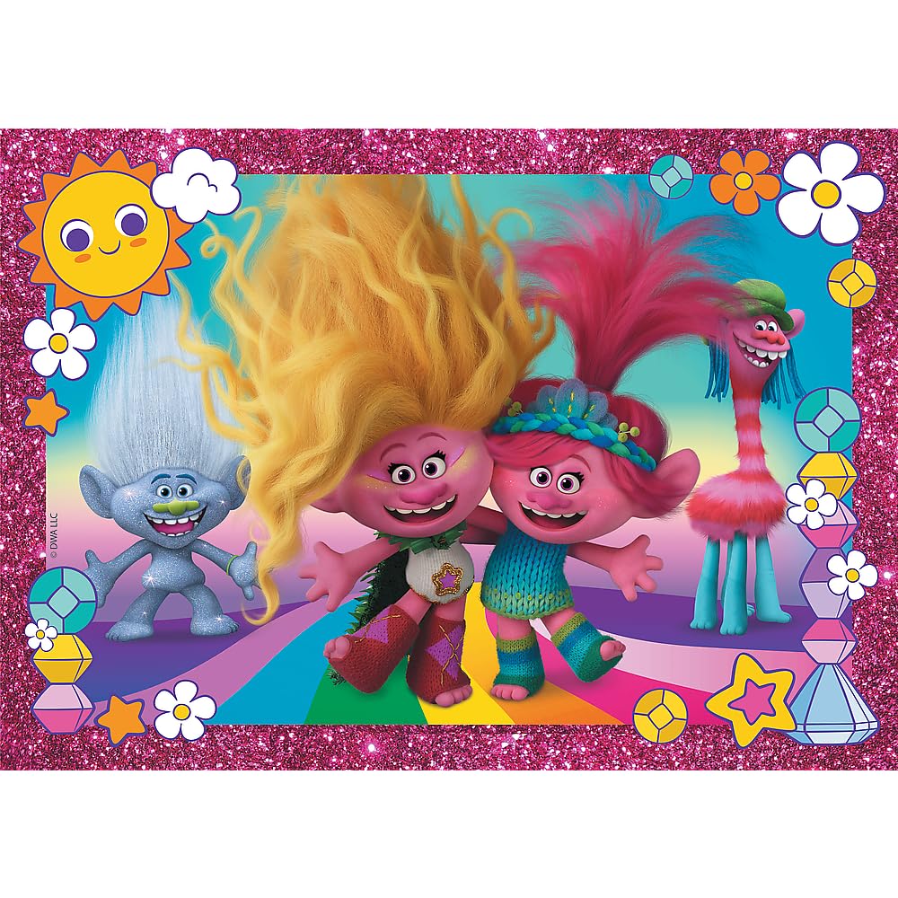trefl-red-glitter-puzzle-enfant-trolls-100-pi-ces-paillet image 2