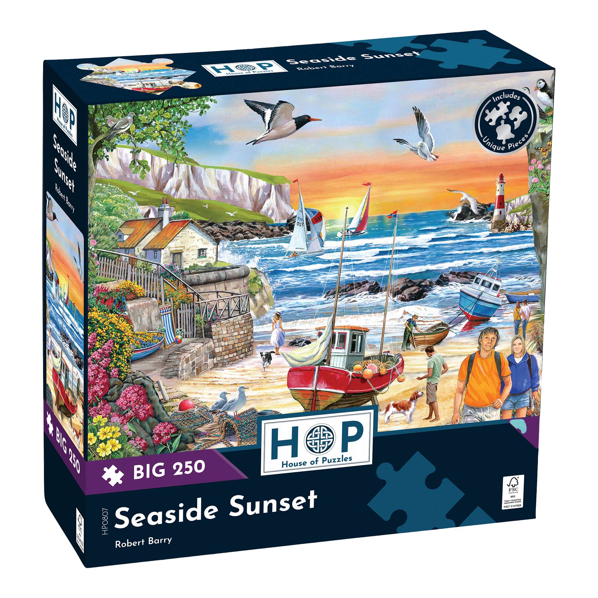 house-of-puzzles-seaside-sunset-big-250-puzzle-250-pi-ces-coucher-de-soleil image 1