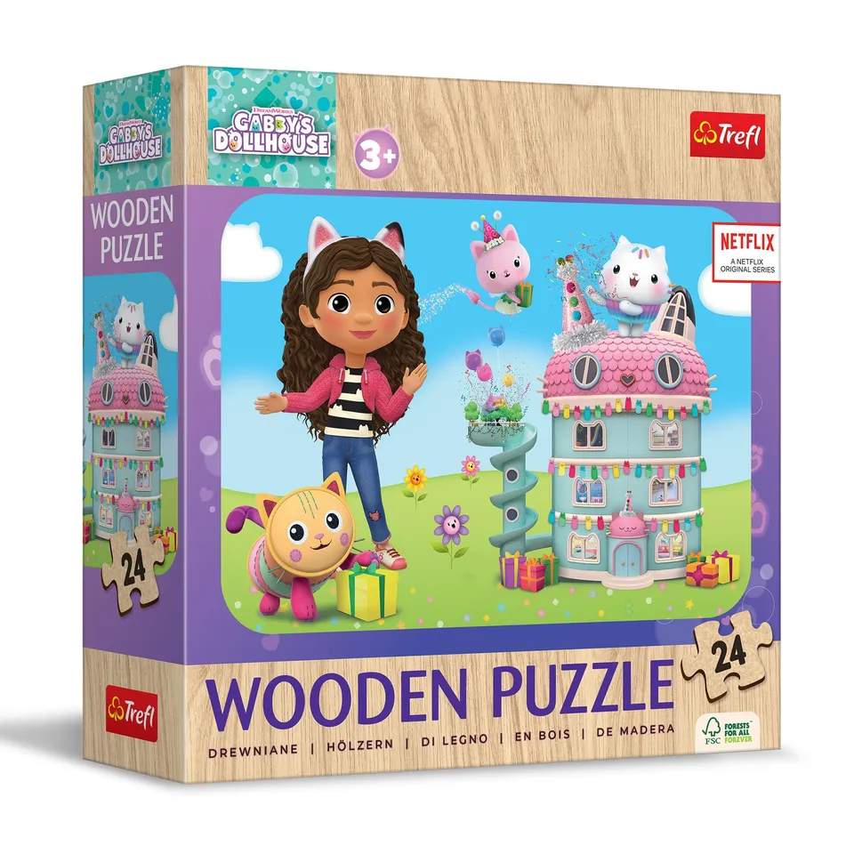 trefl-wood-craft-gabby-s-dollhouse-puzzle-bois-24-pi-ces image 1