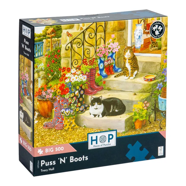 house-of-puzzles-big-500-puss-n-boots-puzzle-500-pi-ces-chat image 1