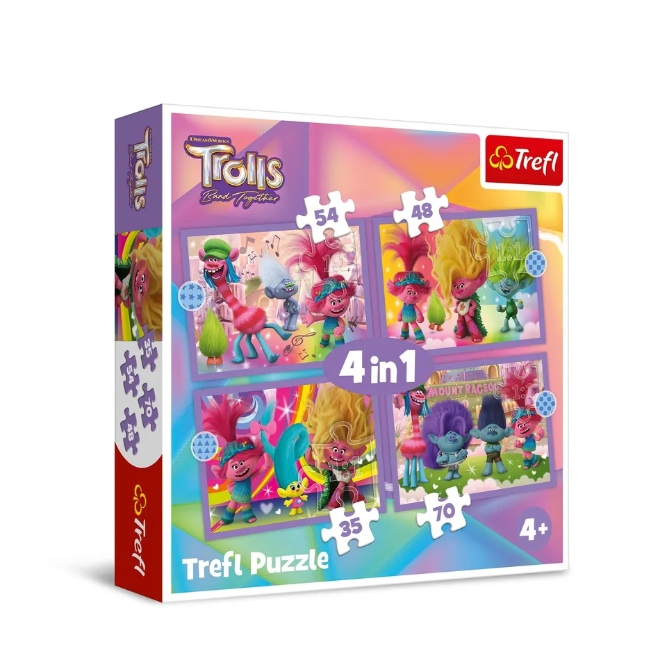 trefl-red-trolls-band-together-puzzle-4-en-1-35-70-pi-ces-d-s-4-ans image 1