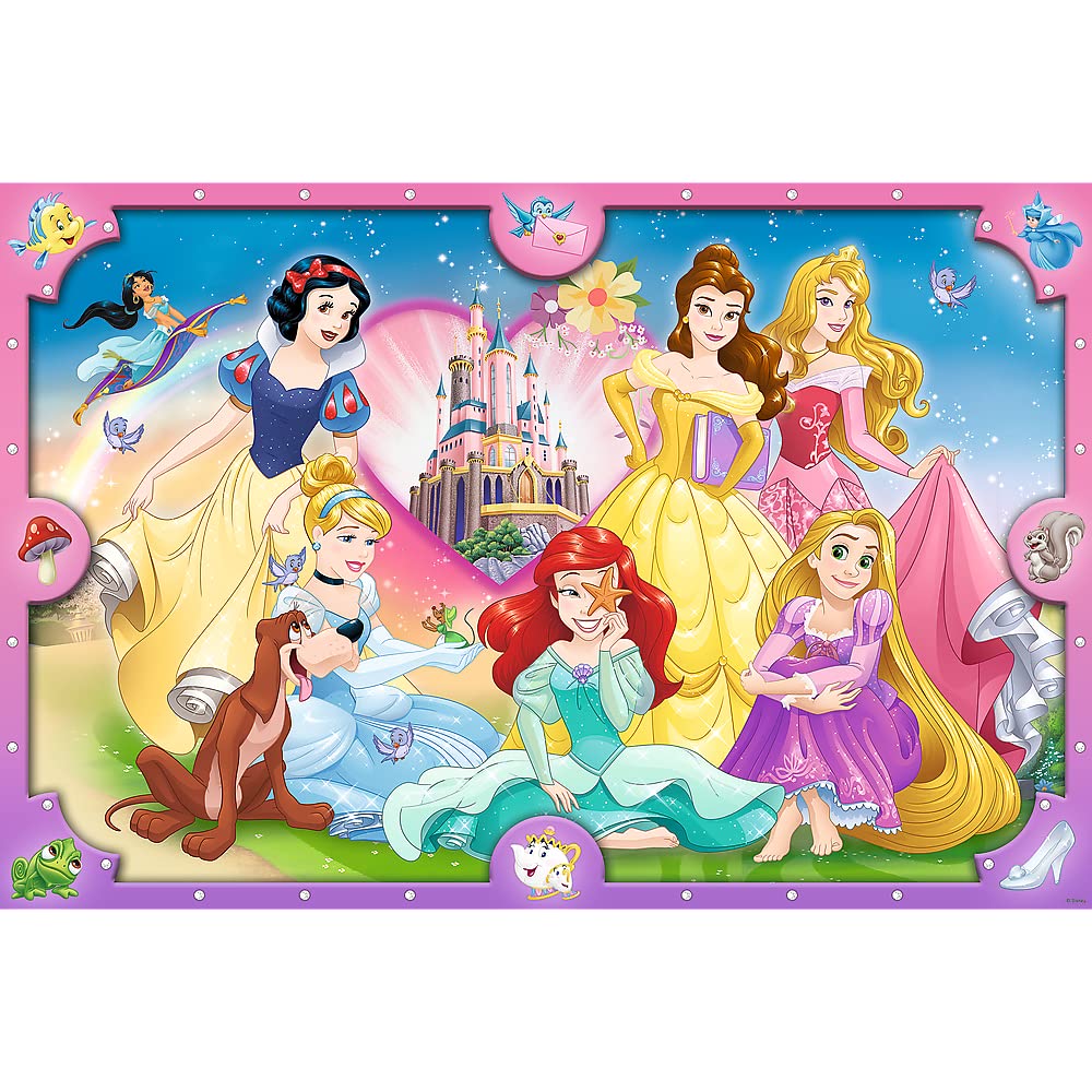 trefl-red-160-xl-super-shape-puzzle-princesses-disney-160-pcs image 2