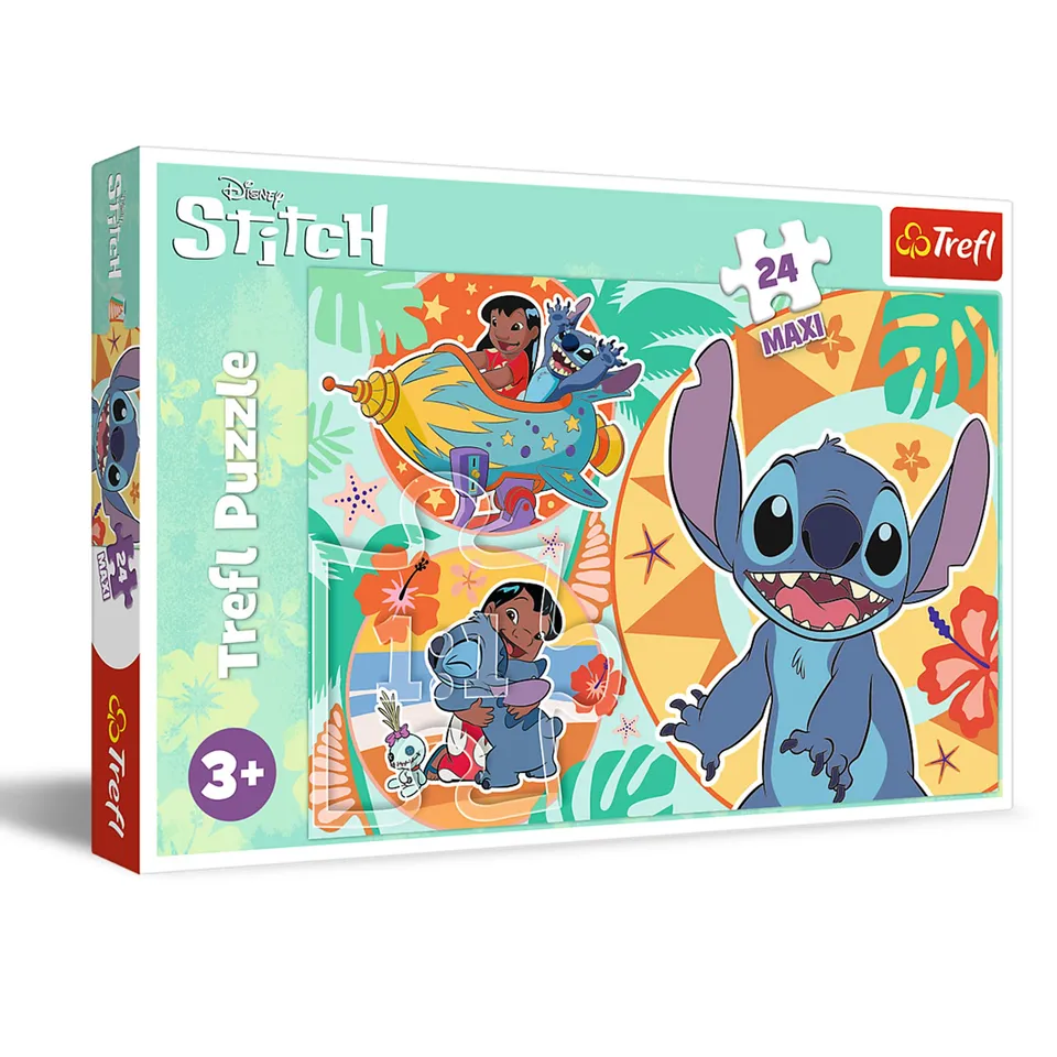 trefl-red-lilo-stitch-puzzle-24-maxi-grandes-pi-ces-d-s-3-ans image 1
