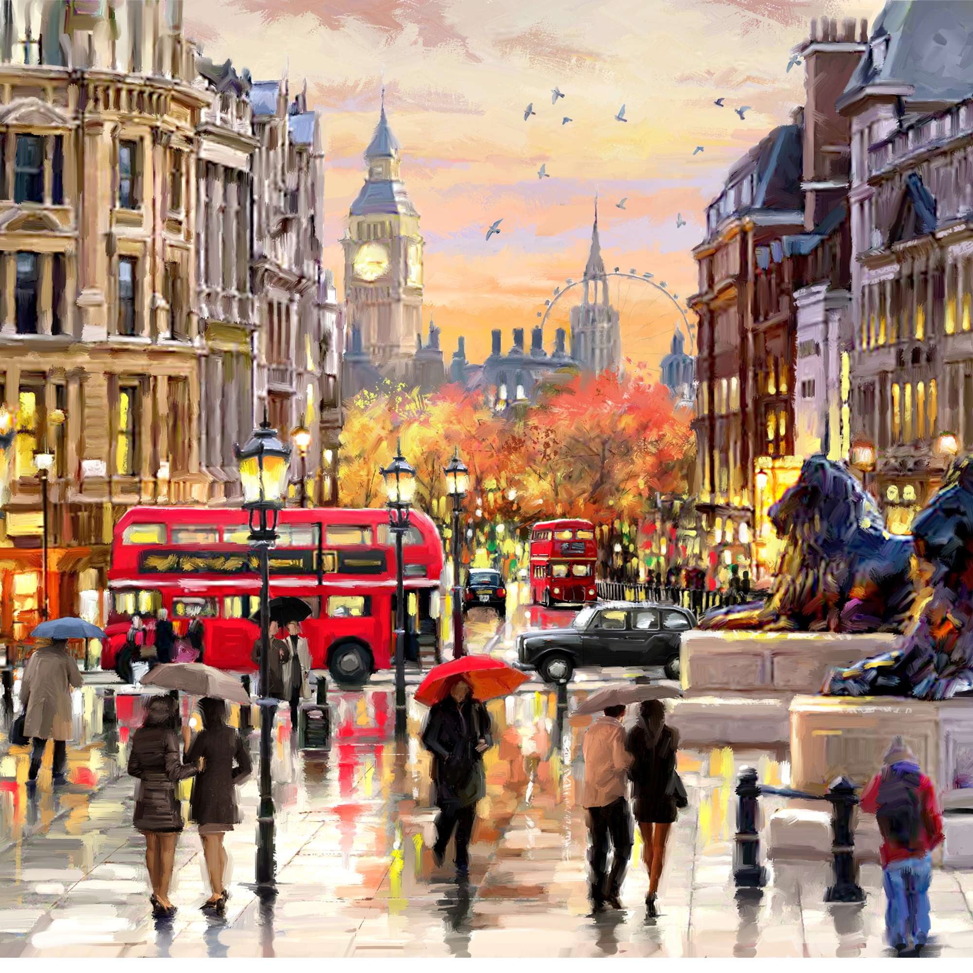house-of-puzzles-trafalgar-square-puzzle-1000-londres-nuit image 3