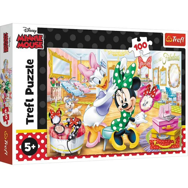 trefl-red-minnie-puzzle-100-pi-ces-salon-de-beaut-disney image 1
