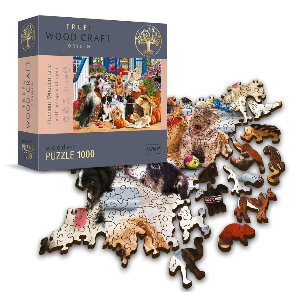 trefl-wood-craft-chiens-puzzle-bois-1000-pi-ces-amiti image 1