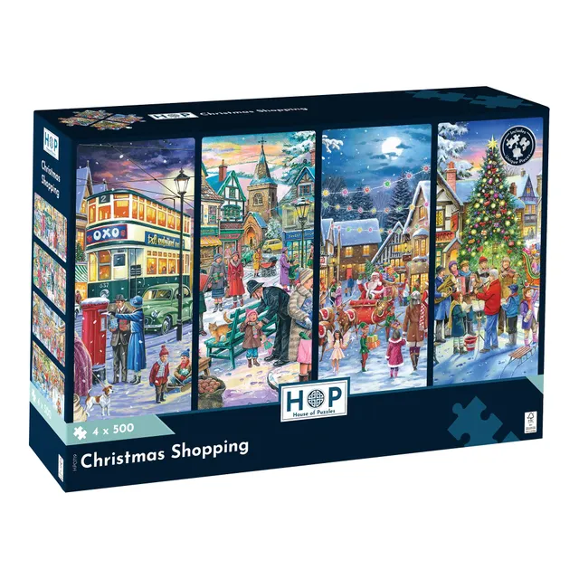 house-of-puzzles-christmas-shopping-puzzle-500-pi-ces-coffret-4x500-no-l image 1