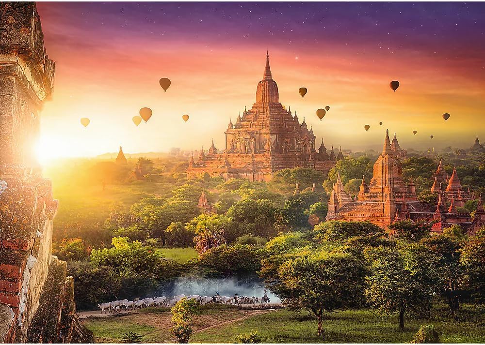 trefl-red-ancien-temple-birmanie-puzzle-1000-pi-ces-coucher-soleil image 2