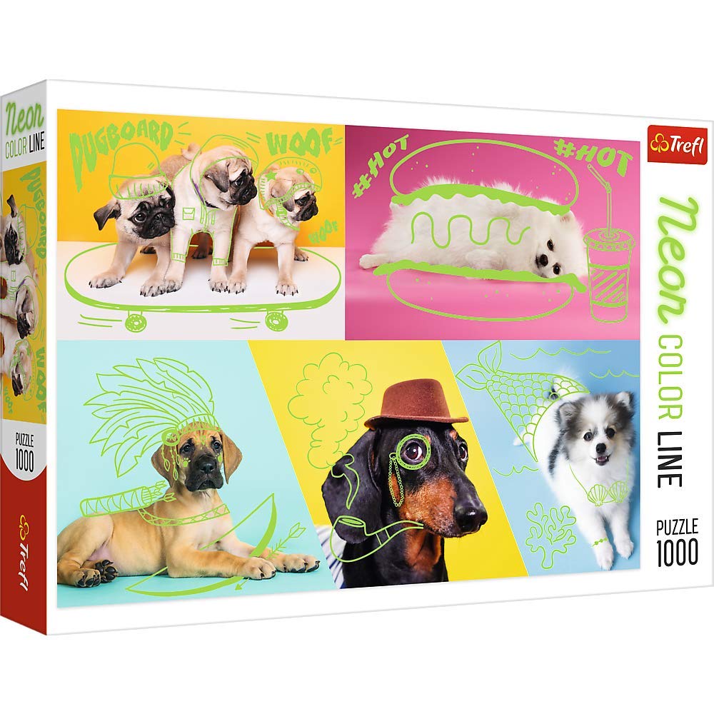 trefl-red-chien-d-fil-neon-color-line-puzzle-1000-pi-ces image 1