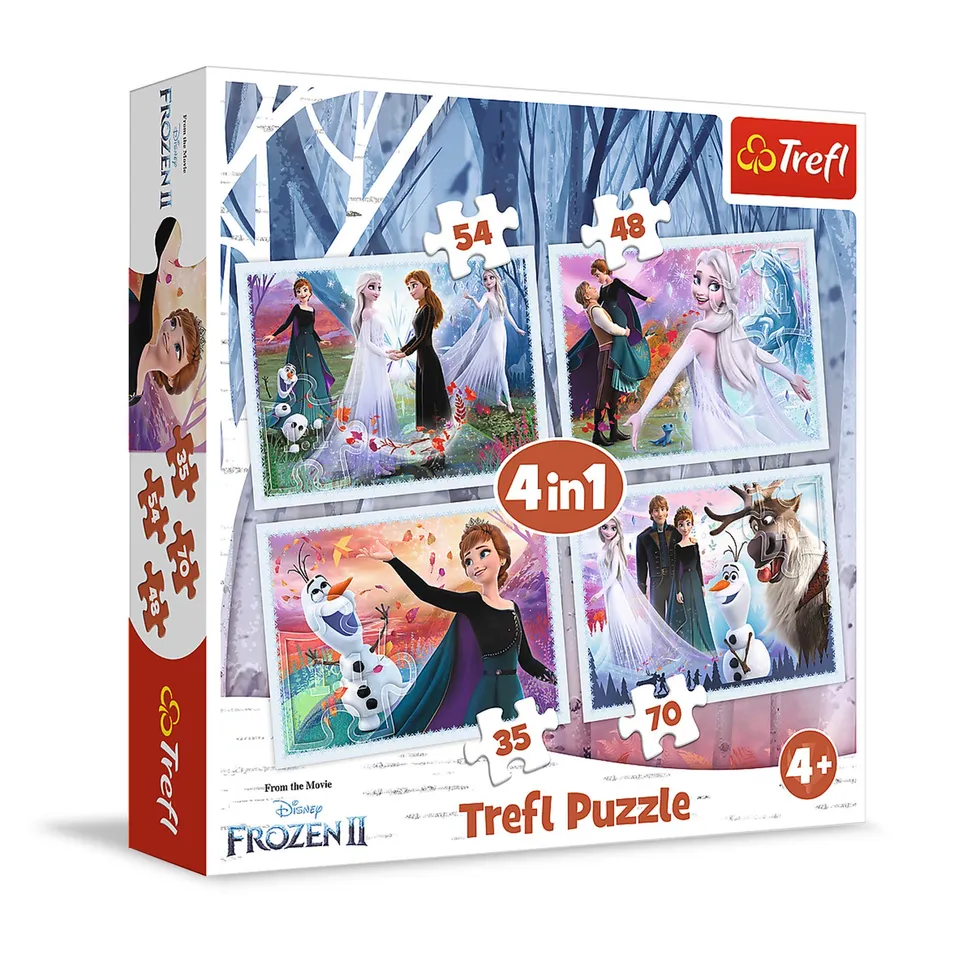 trefl-reine-des-neiges-2-puzzle-4-en-1-35-70-pi-ces-4-ans image 1