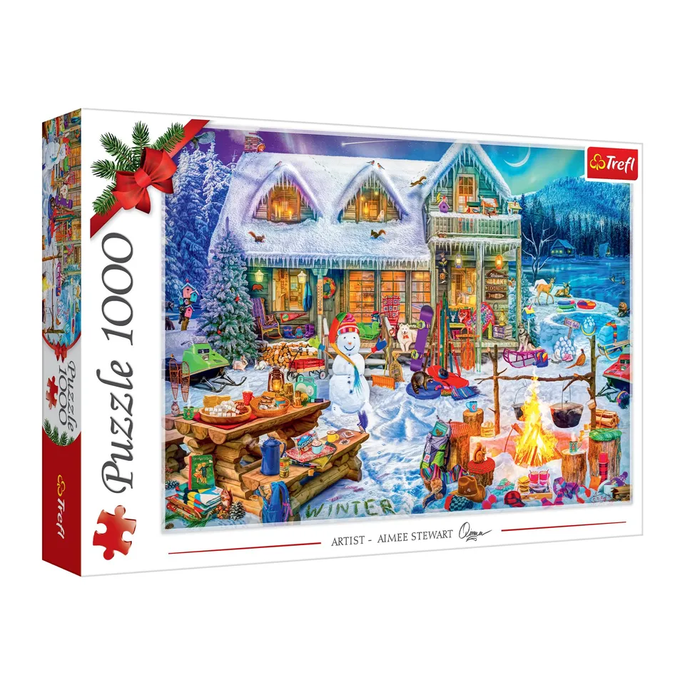 trefl-red-winter-time-puzzle-1000-pi-ces-hiver-montagne image 1