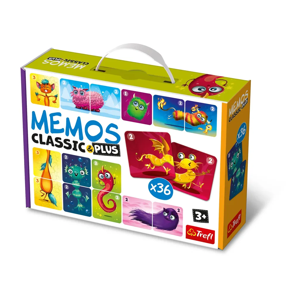 trefl-memos-classic-plus-cute-monsters-jeu-memory-36-cartes image 1