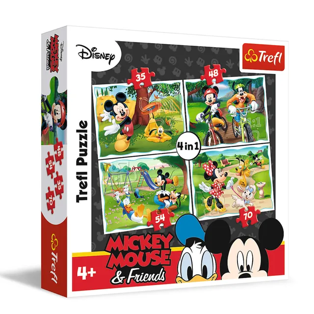 trefl-red-34261-mickey-friends-puzzle-4-en-1-enfant image 1