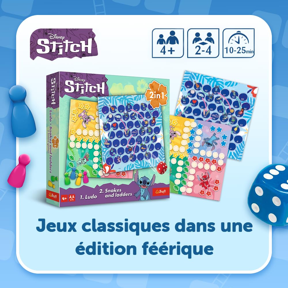 trefl-red-ludo-serpents-chelles-lilo-stitch-jeu-2-en-1 image 2