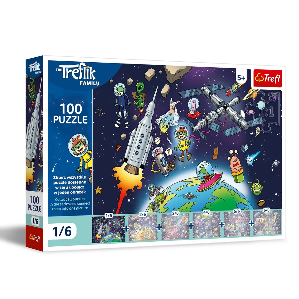 trefl-the-treflik-family-treflinka-espace-puzzle-100-pi-ces-5-ans image 1