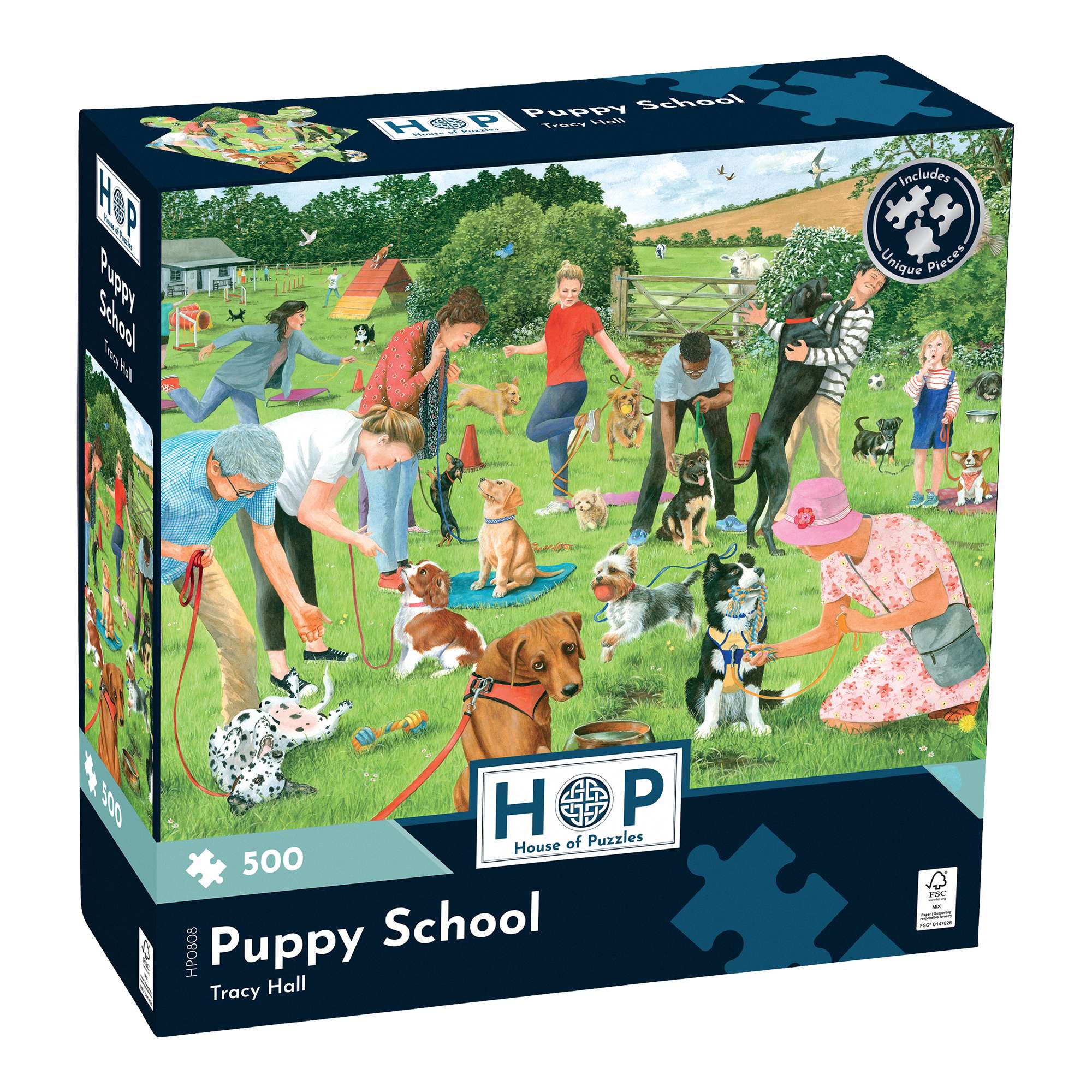 house-of-puzzles-puppy-school-puzzle-500-pi-ces-chiots image 1