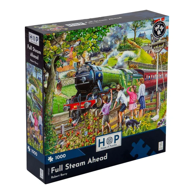 house-of-puzzles-full-steam-ahead-puzzle-1000-pi-ces-train image 1