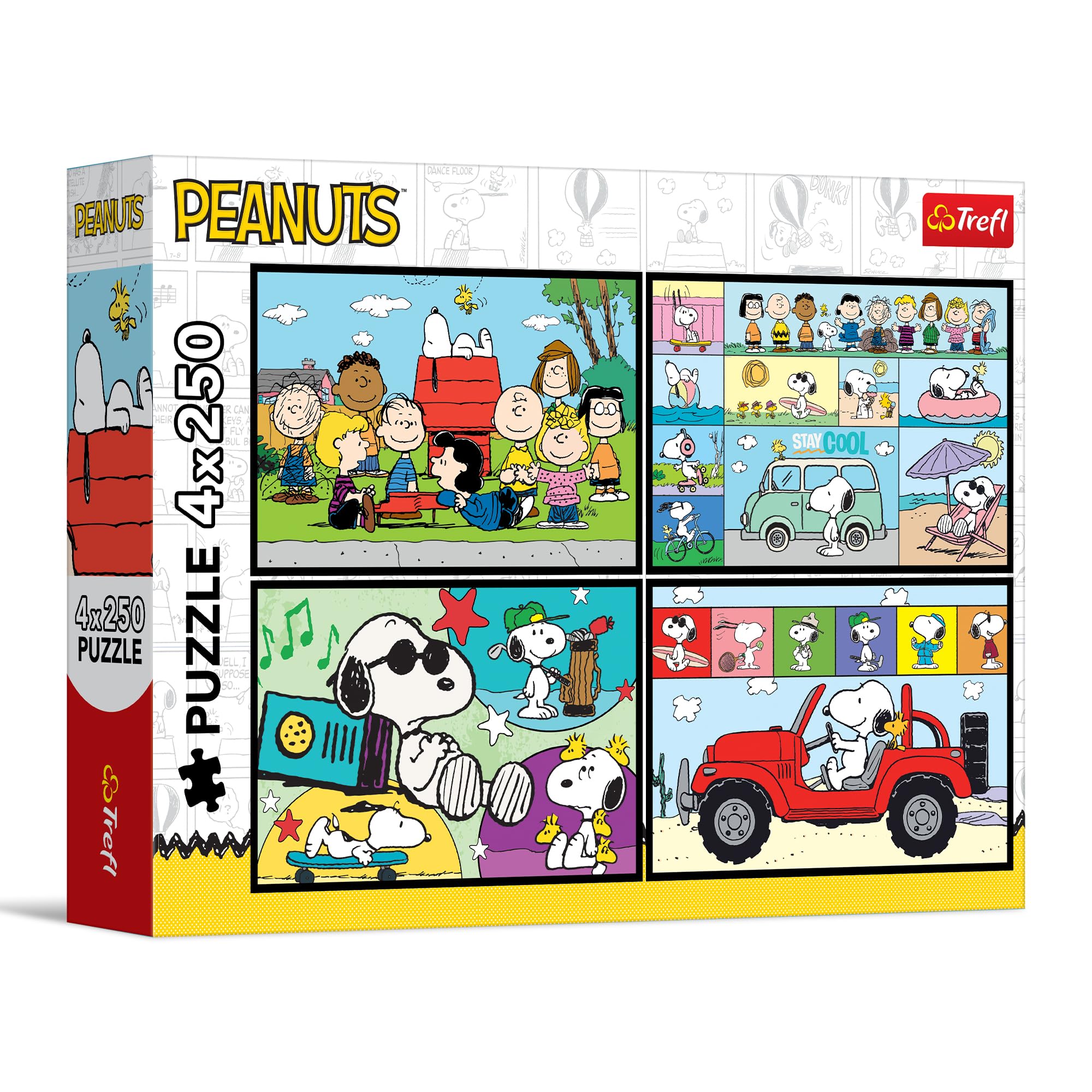 trefl-red-peanuts-puzzle-4x250-pi-ces-ados-snoopy image 1