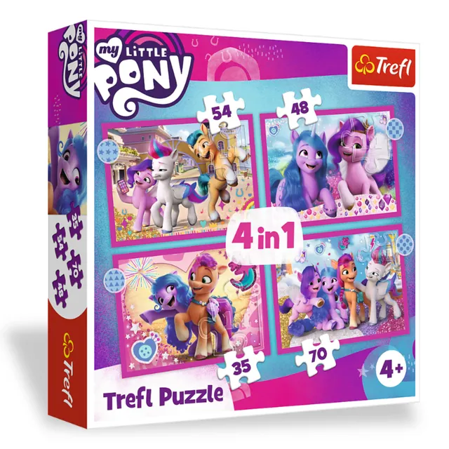 trefl-red-my-little-pony-puzzle-4-en-1-enfant-4-ans image 1
