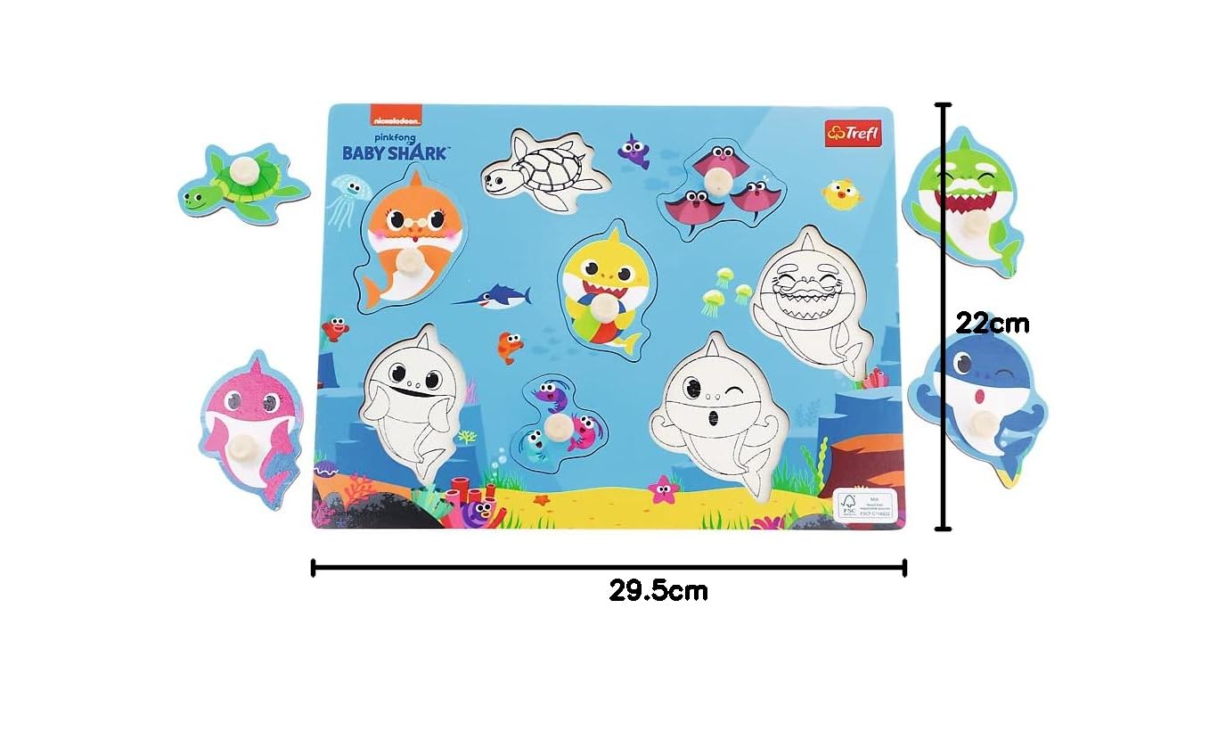 trefl-wood-craft-puzzle-bois-baby-shark-18-mois image 5