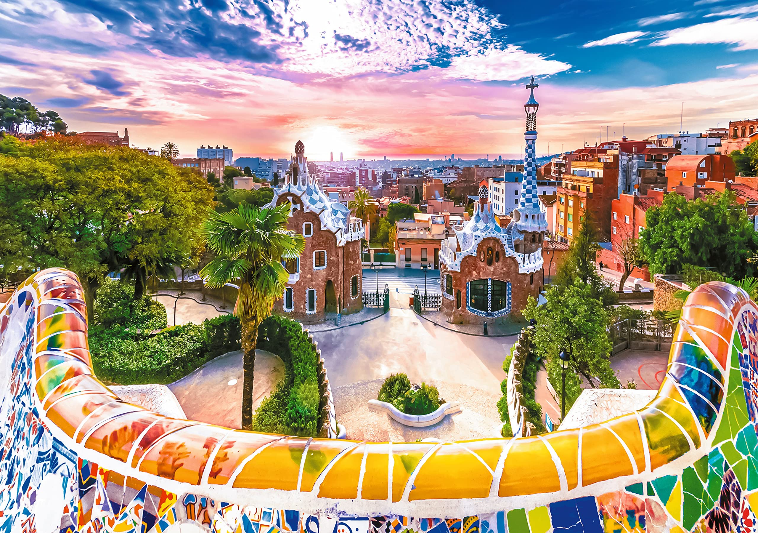 trefl-red-10711-coucher-de-soleil-barcelone-puzzle-1000-pi-ces image 2