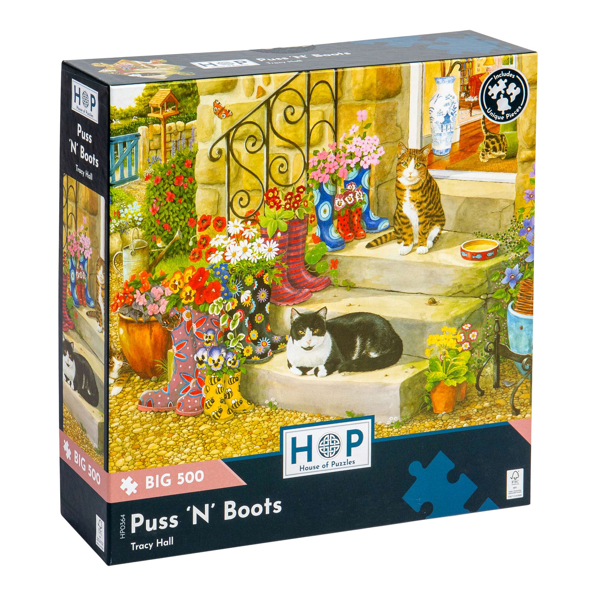 house-of-puzzles-big-500-puss-n-boots-puzzle-500-pi-ces-chat image 1