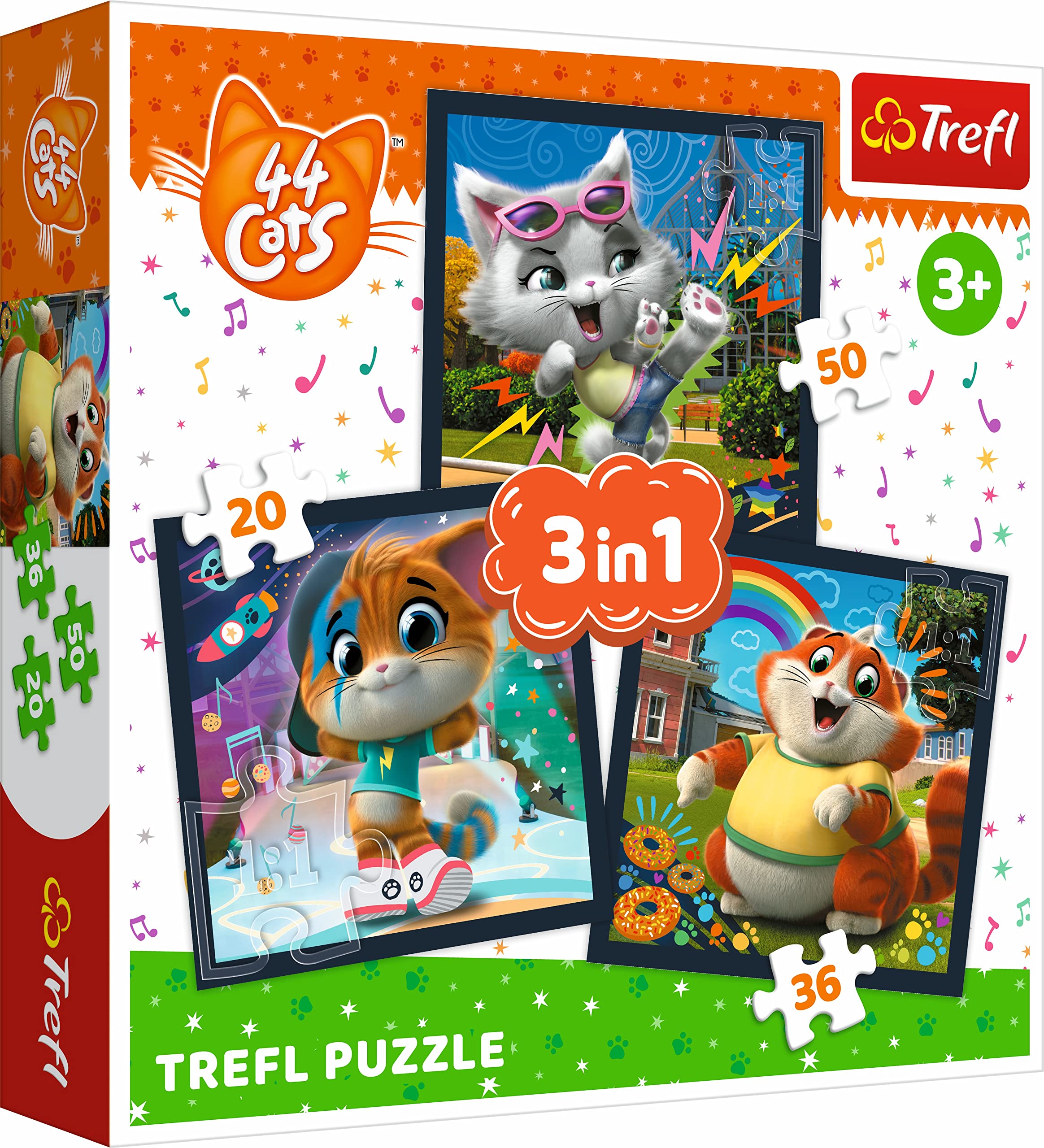 trefl-red-44-cats-puzzle-3en1-20-50-pi-ces-chatons-3-ans image 1